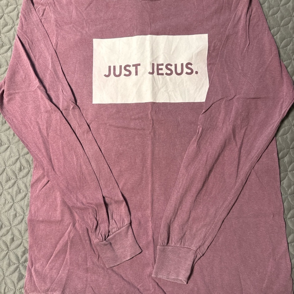 ๐ธ JUST JESUS Long Sleeve Tee โ Comfort Colors โ Size M ๐ธ